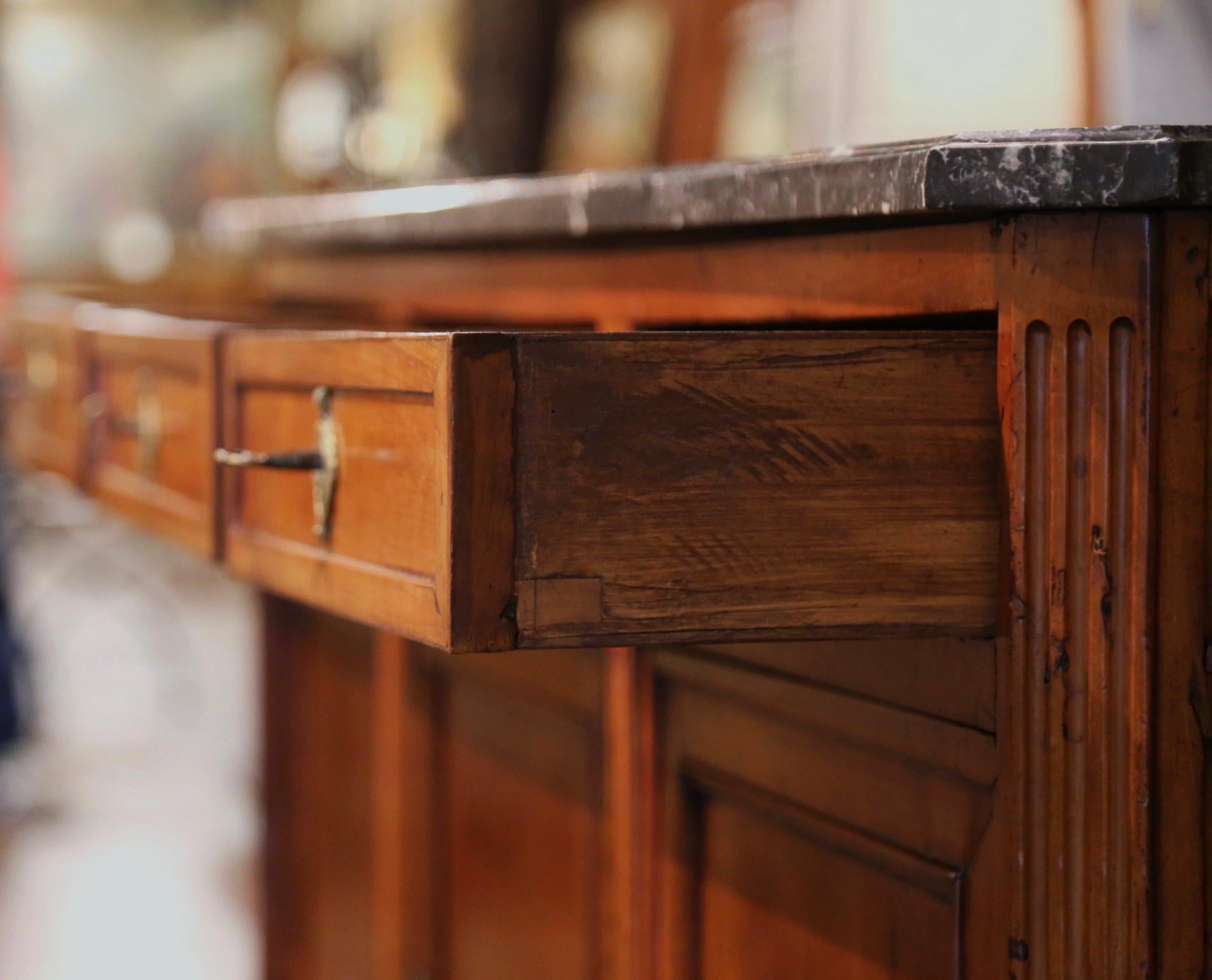 Early 20th Century French Louis XIII Carved Walnut Three-Door Enfilade Buffet 4