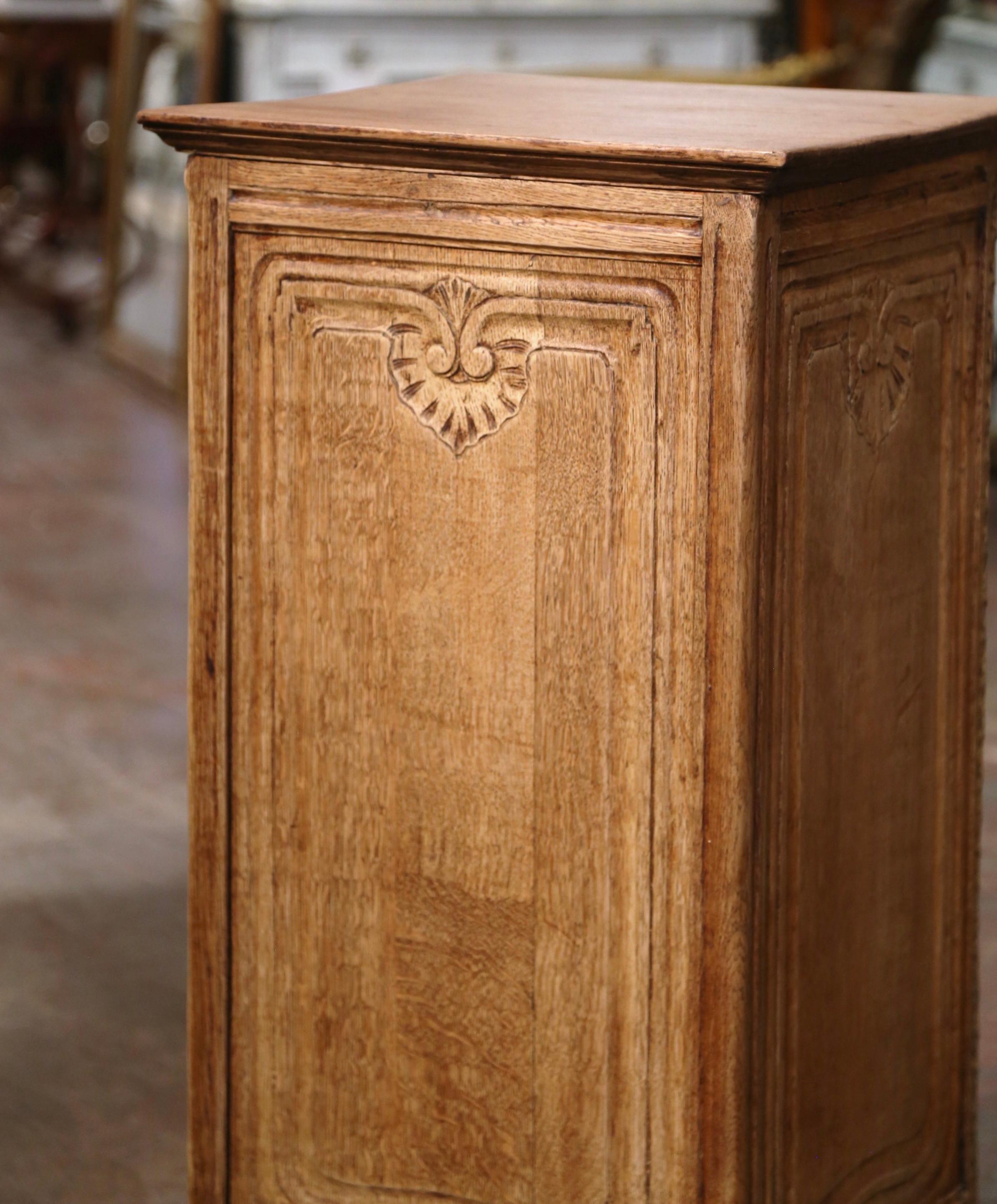 Early 20th Century French Louis XIV Carved Bleached Oak Cabinet from Normandy For Sale 8