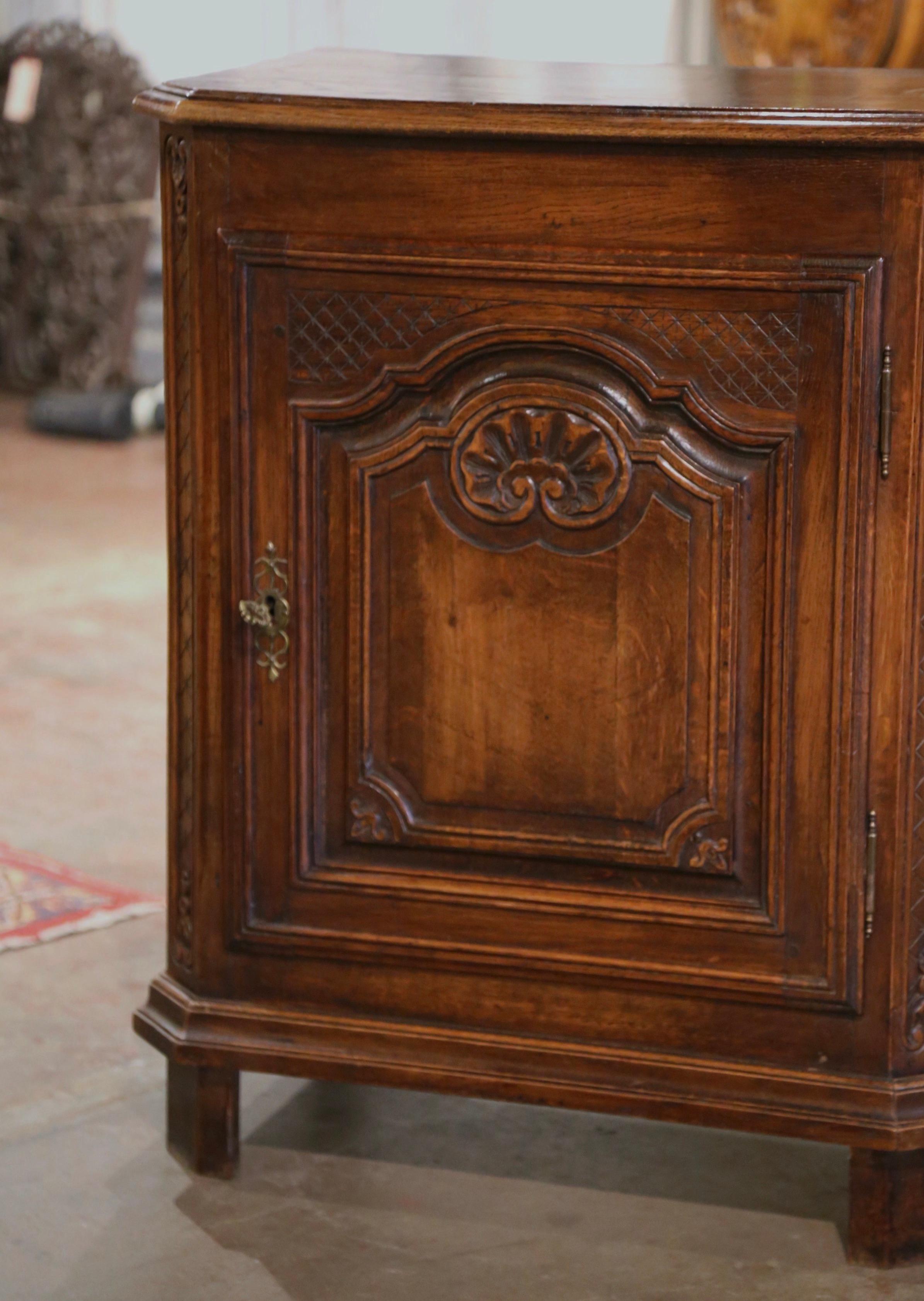 Hand-Carved Early 20th Century French Louis XIV Oak Confiturier Jelly Cabinet from Normandy