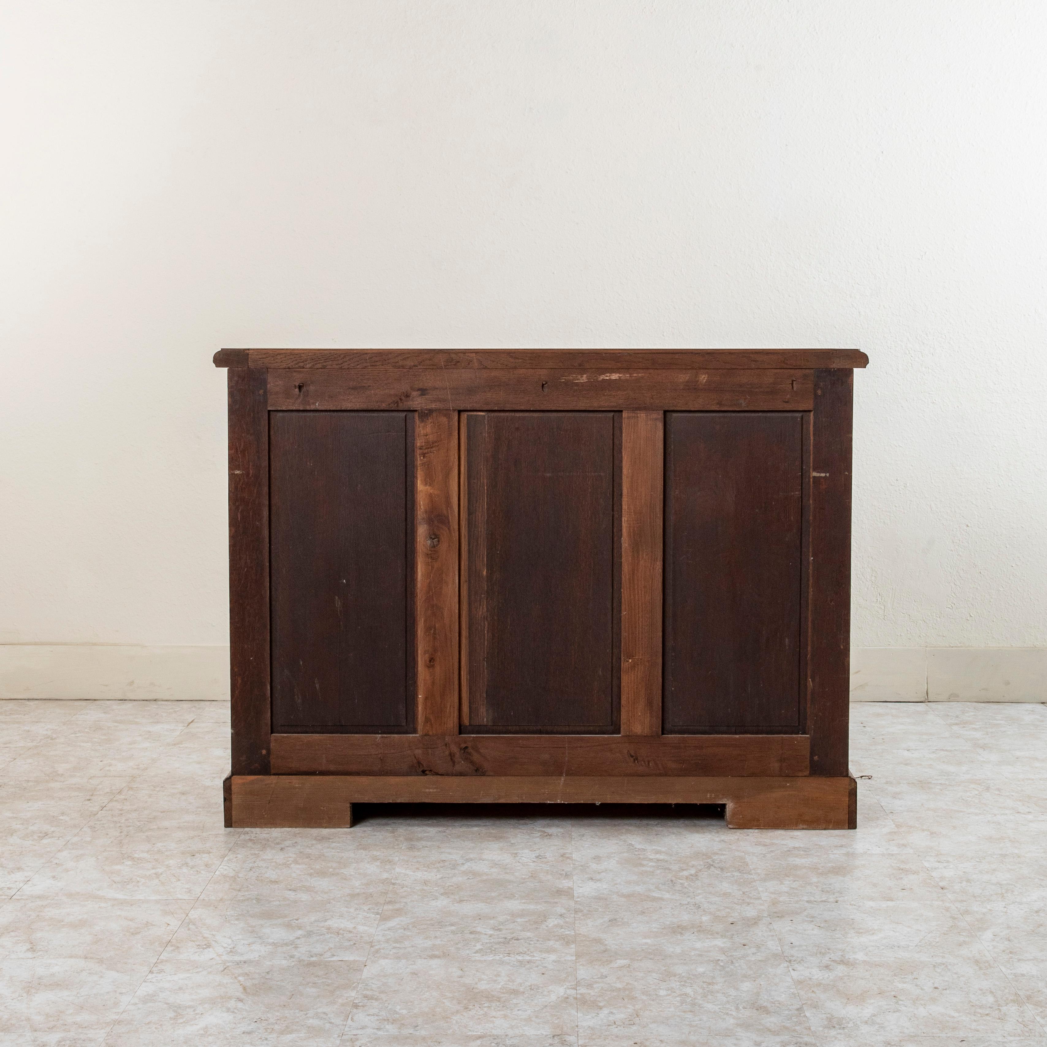 Iron Early 20th Century French Louis XIV Style Oak Buffet, Sideboard, 16-inch Depth