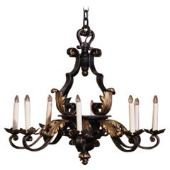 Early 20th Century French Louis XV Black
Gilt Iron Eight-Light Chandelier Antique Early 20th Century French Louis XV Black
Gilt Iron Eight-Light Chandelier