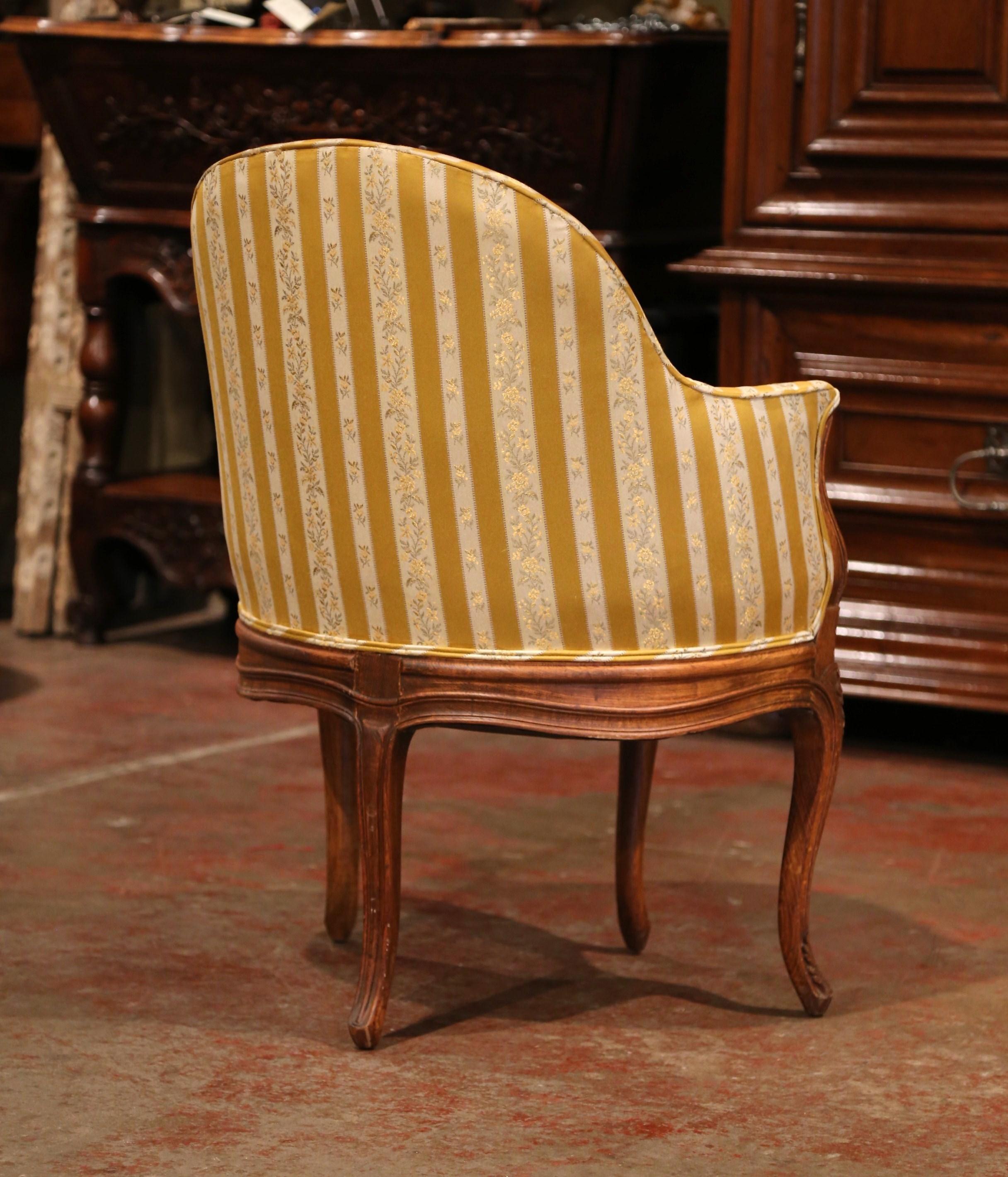 Early 20th Century French Louis XV Carved Beech and Upholstered Desk Armchair 1