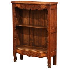 Early 20th Century French Louis XV Carved Oak Petite Bookcase from Normandy