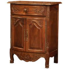 Early 20th Century French Louis XV Carved Walnut Bombe Cabinet from Provence