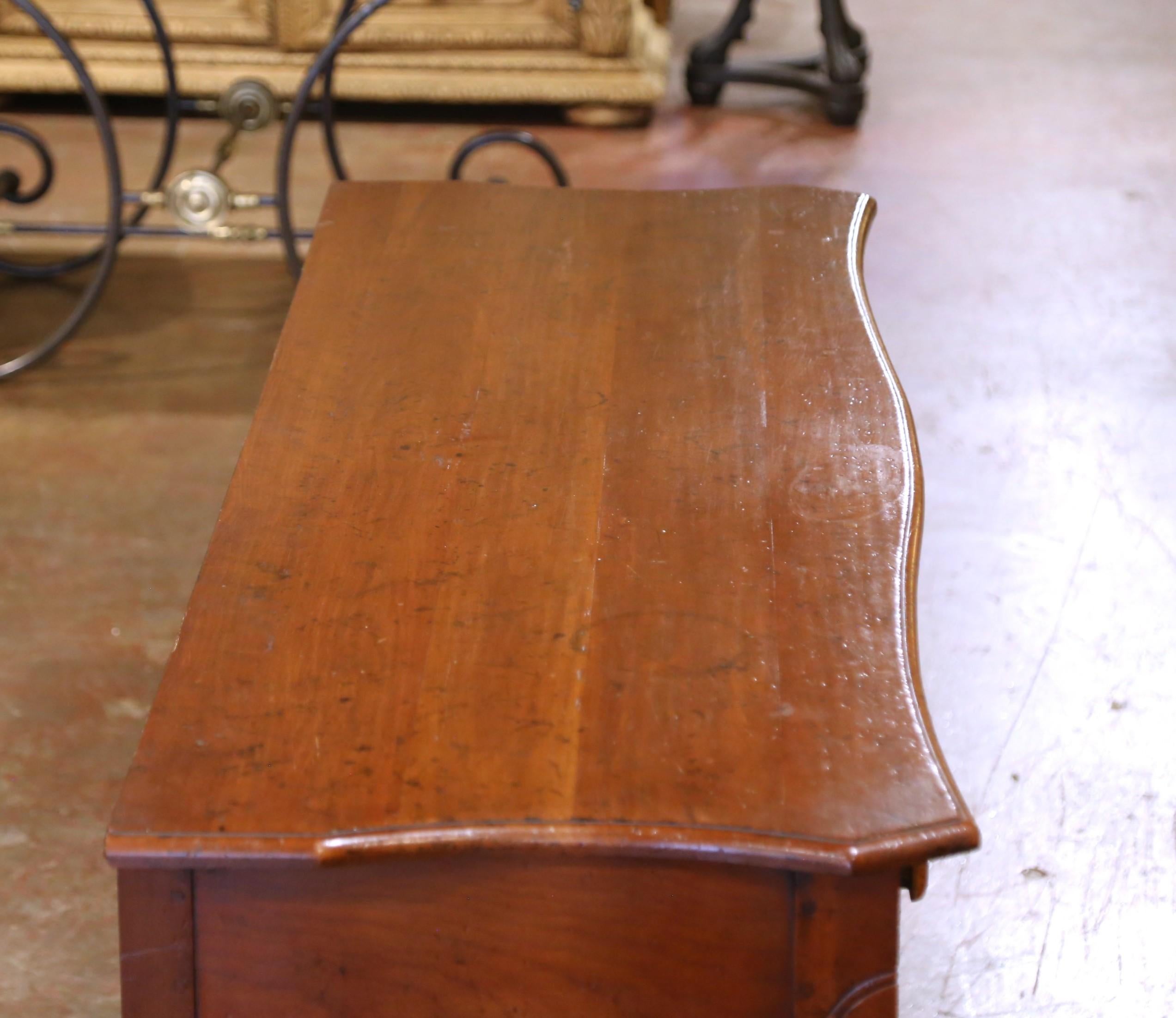 Hand-Carved Early 20th Century French Louis XV Carved Walnut Three-Drawer Console Table For Sale