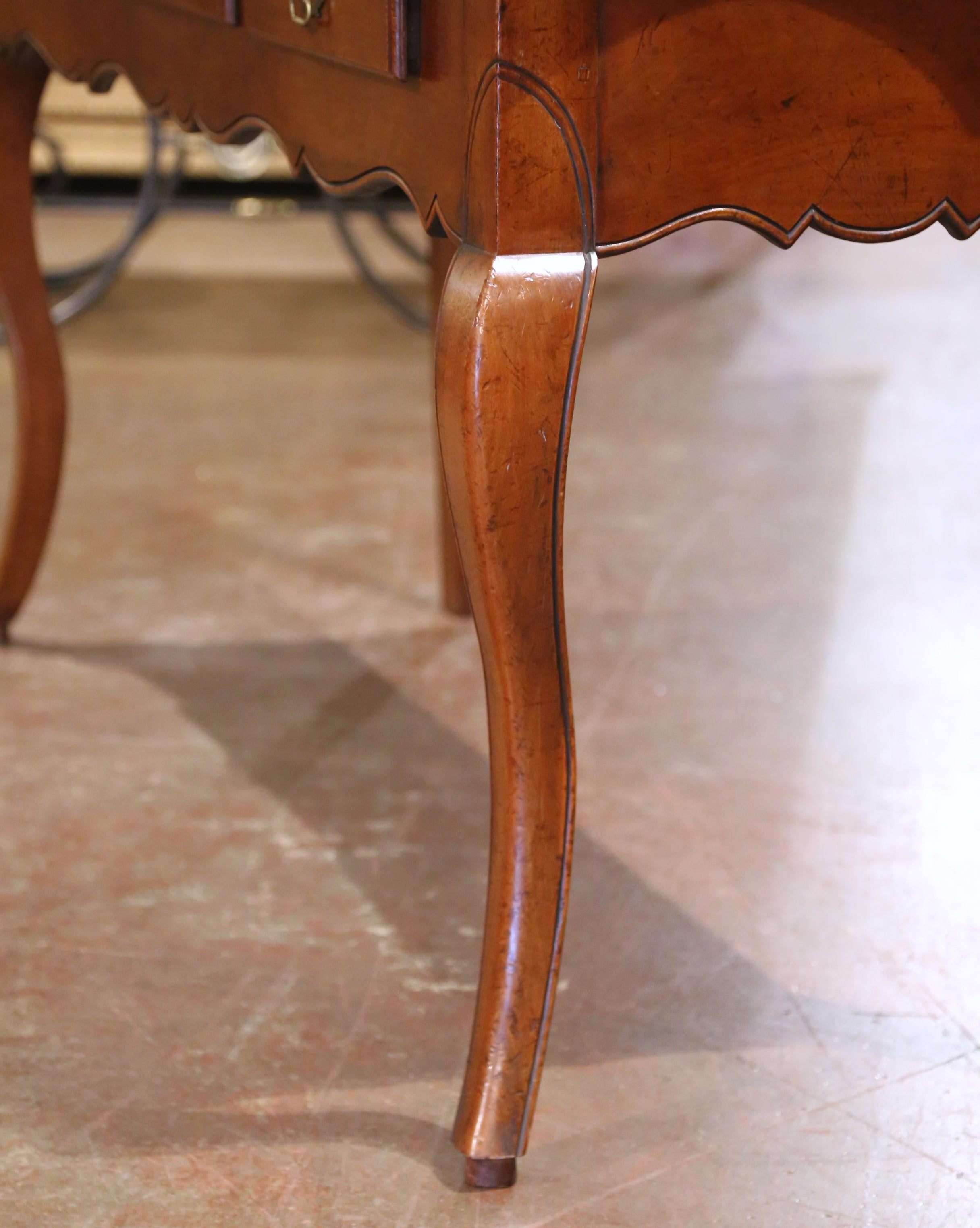 Early 20th Century French Louis XV Carved Walnut Three-Drawer Console Table For Sale 2
