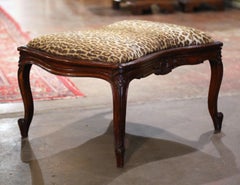 Early 20th Century French Louis XV Carved Walnut with Faux Fur Upholstery