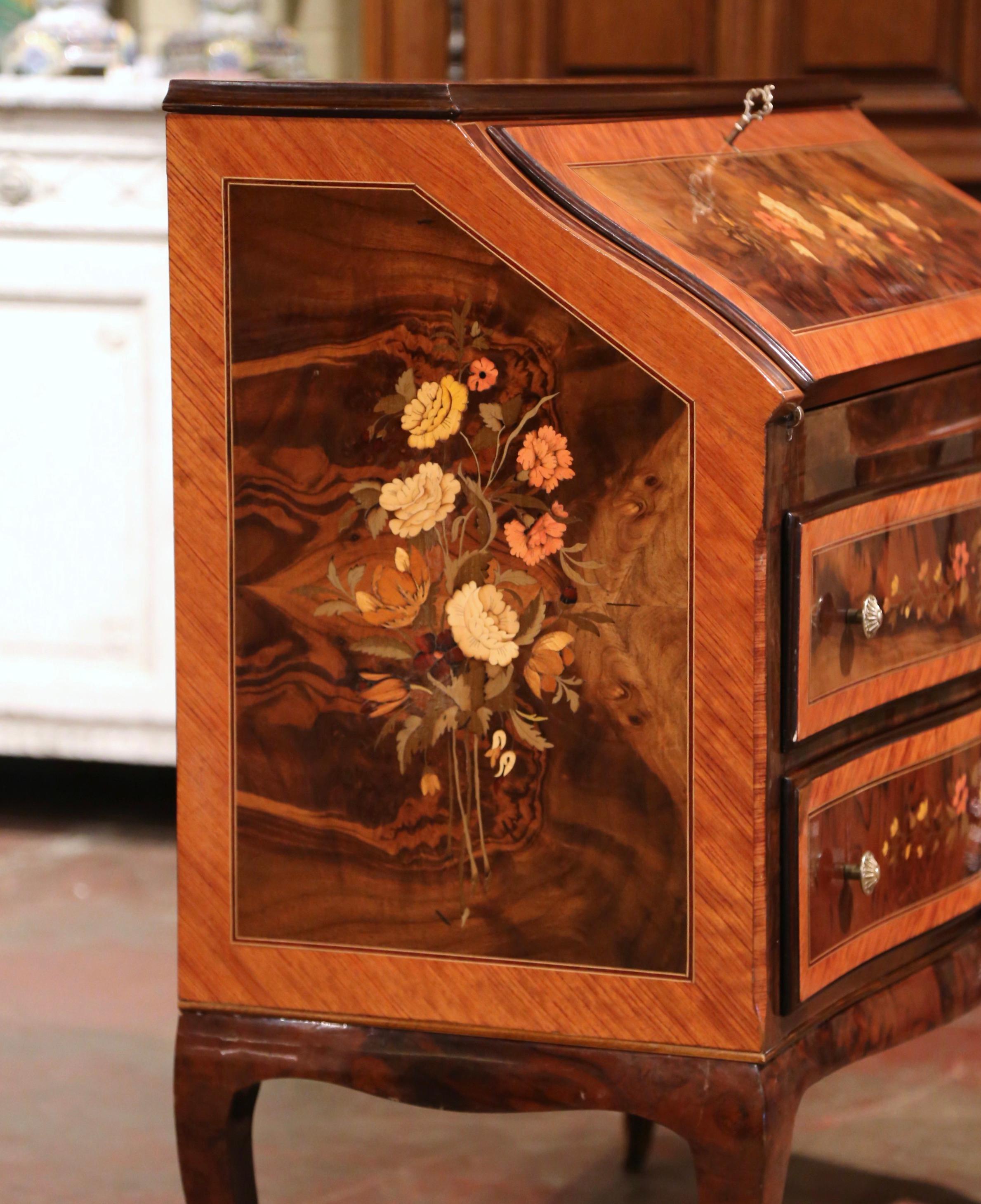Early 20th Century French Louis XV Inlaid Marquetry Secretary Lady's Desk 3