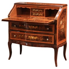 Early 20th Century French Louis XV Inlaid Marquetry Secretary Lady's Desk