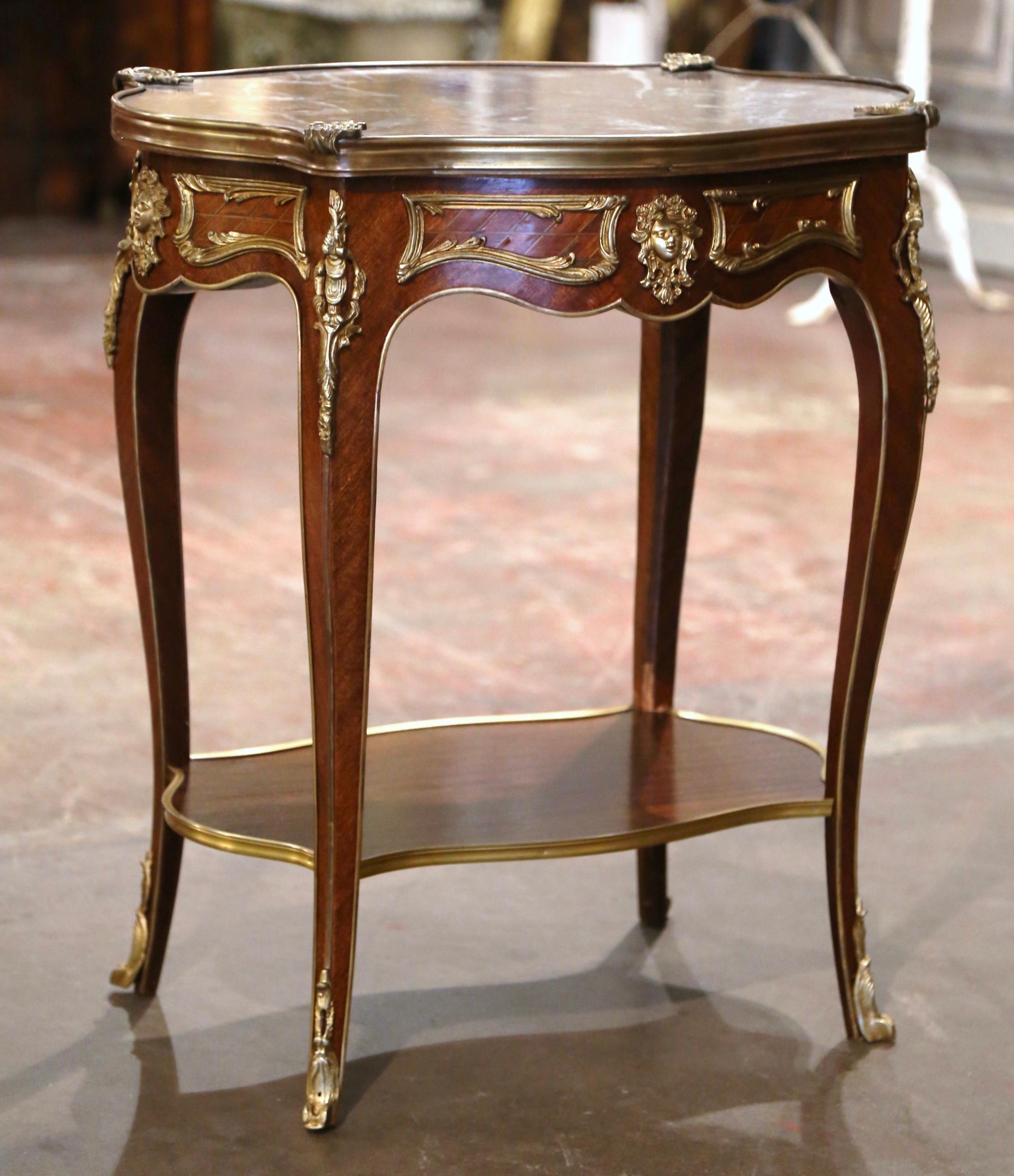 Early 20th Century French Louis XV Marble Top and Ormolu Side Table 6