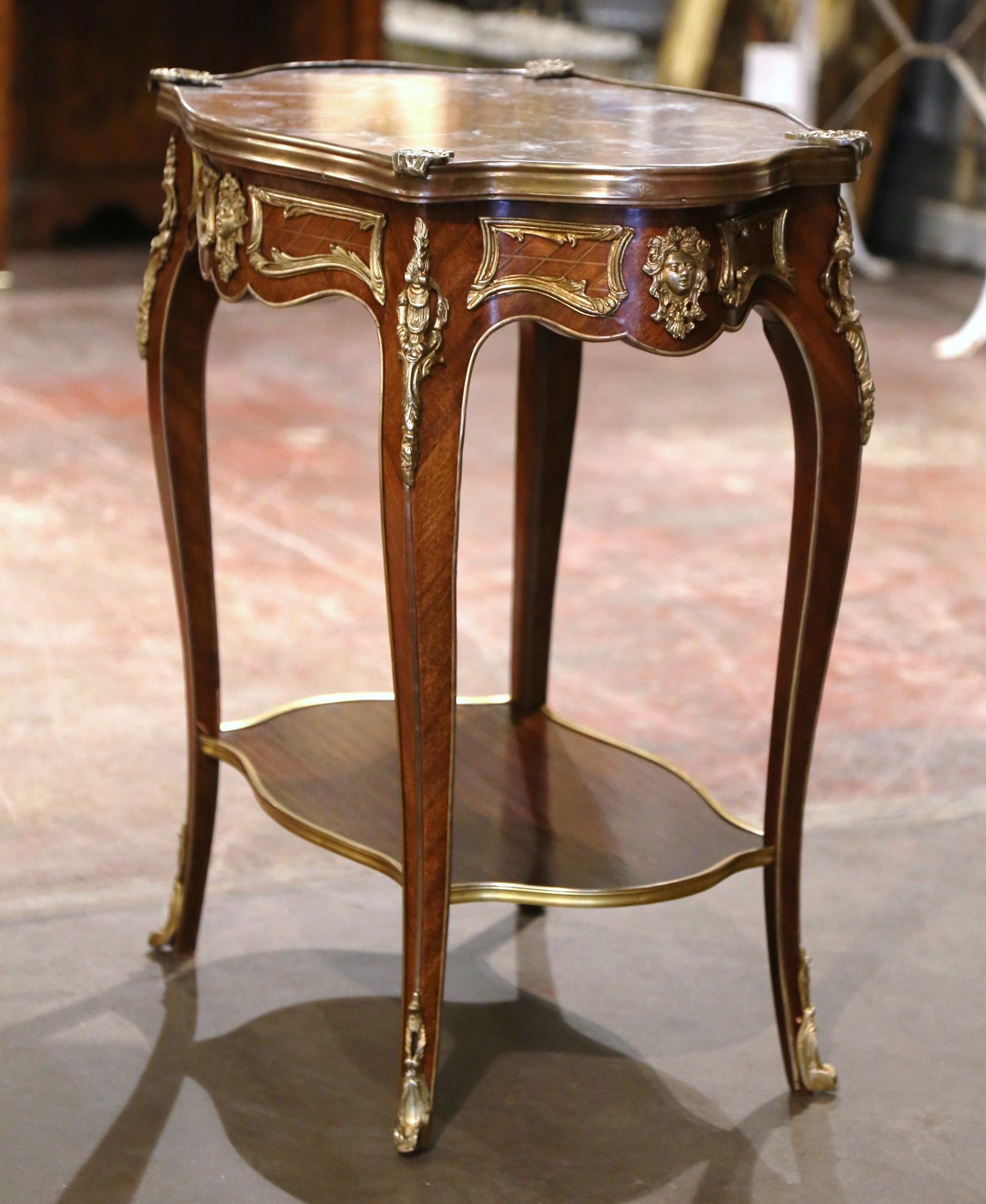 Early 20th Century French Louis XV Marble Top and Ormolu Side Table 4