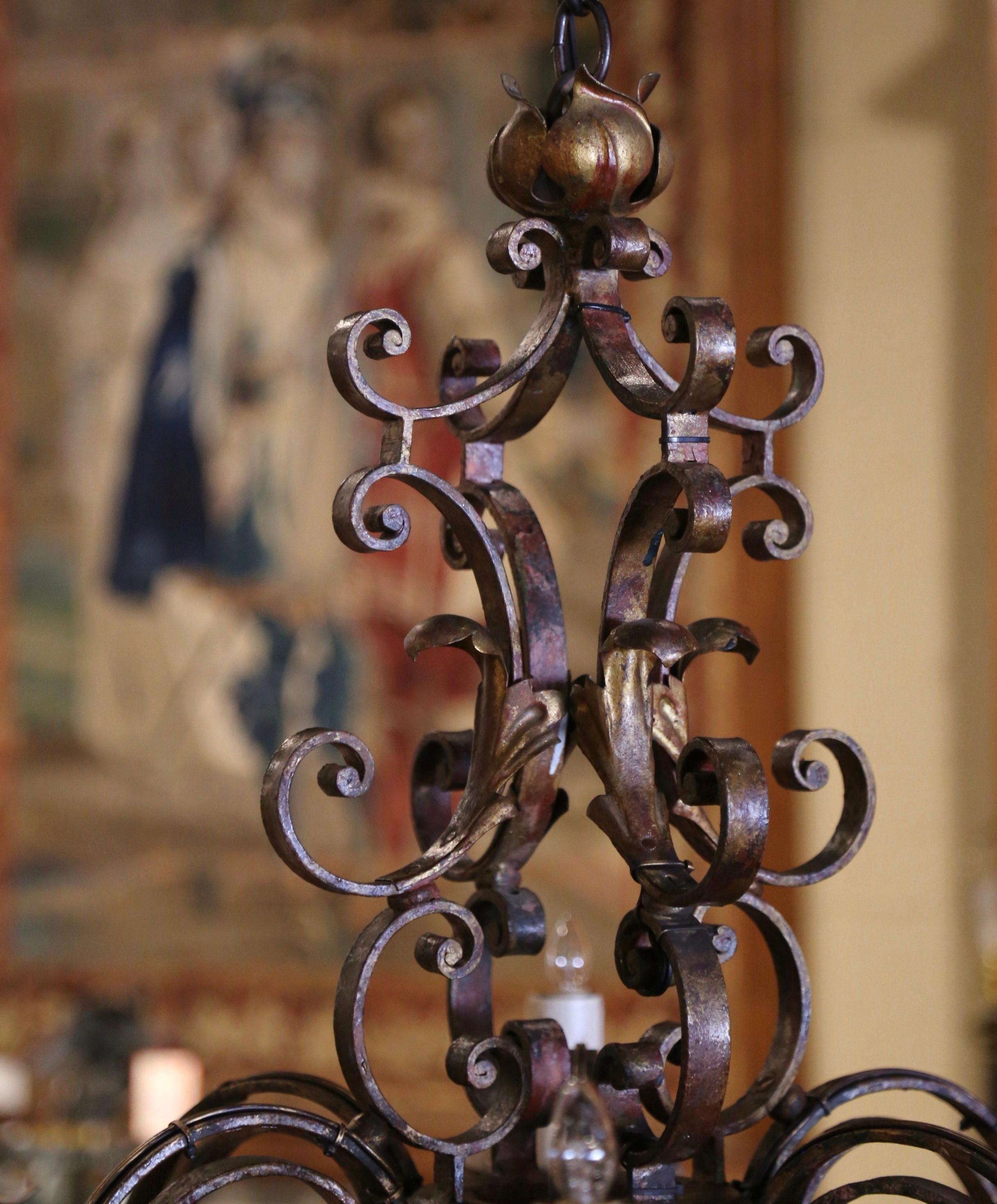 Early 20th Century French Louis XV Six-Light Iron Chandelier 4
