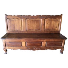 Antique Early 20th Century French Louis XV-Style Country Bench