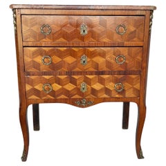 Early 20th Century French Louis XV Style Marble Top Chest of Drawers