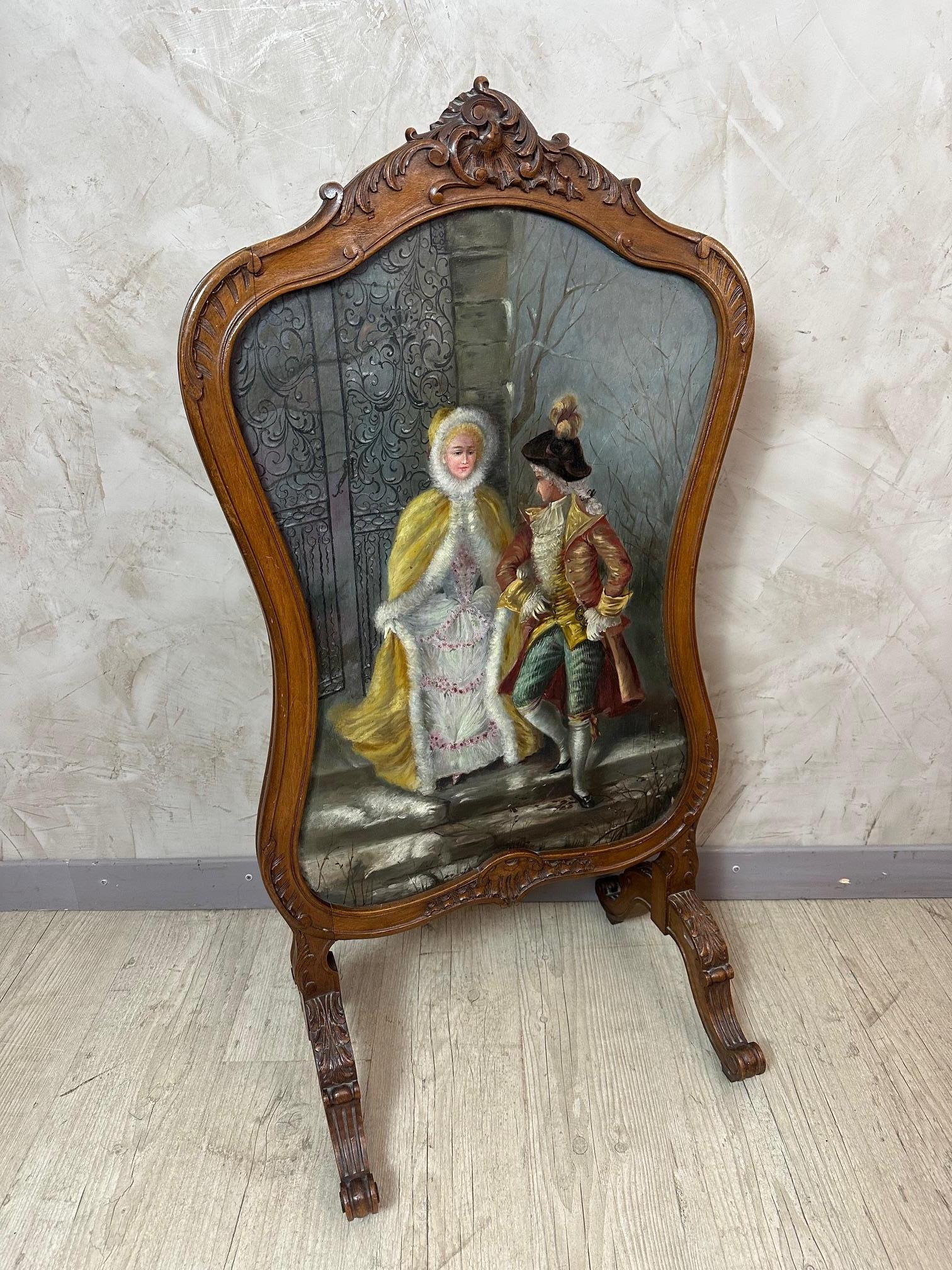 Francese Paravento francese in stile Luigi XV dei primi del Novecento, 1900 in vendita