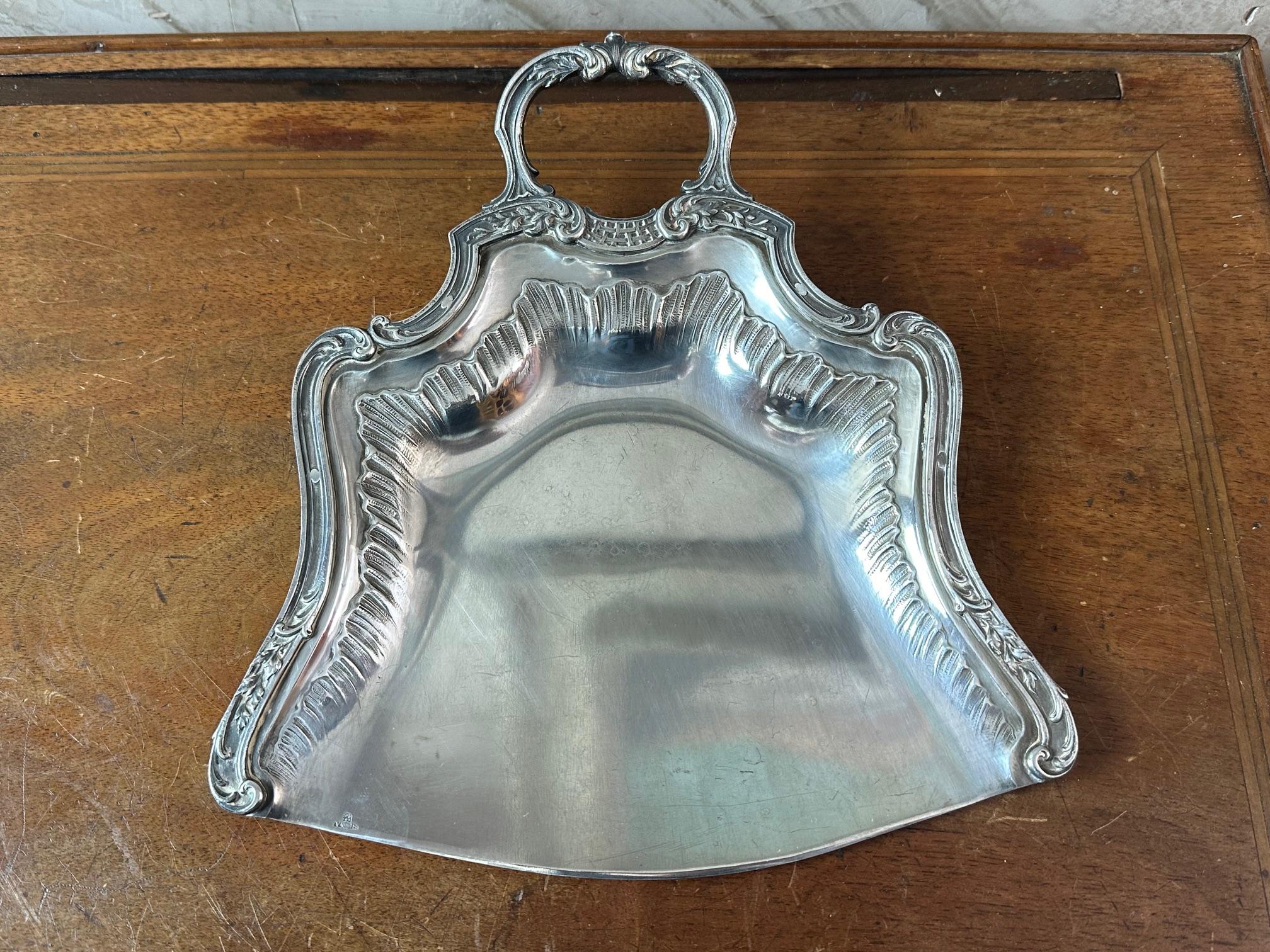20th Century Early 20th century French Louis XV Style Silver plate Crumb Shovel, 1900S