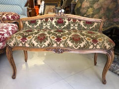 Banc de piano à deux places de style Louis XV du début du XXe siècle