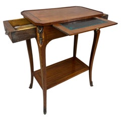 Early 20th century French Louis XV Walnut and Bronze Side table, 1900s