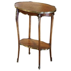 Early 20th Century French Louis XV Walnut Marquetry Inlaid Side Table