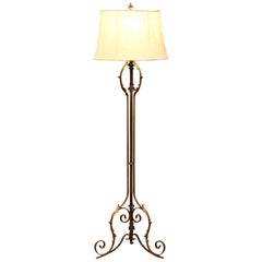 Early 20th Century French Louis XV Wrought Iron and Gilt Floor Lamp