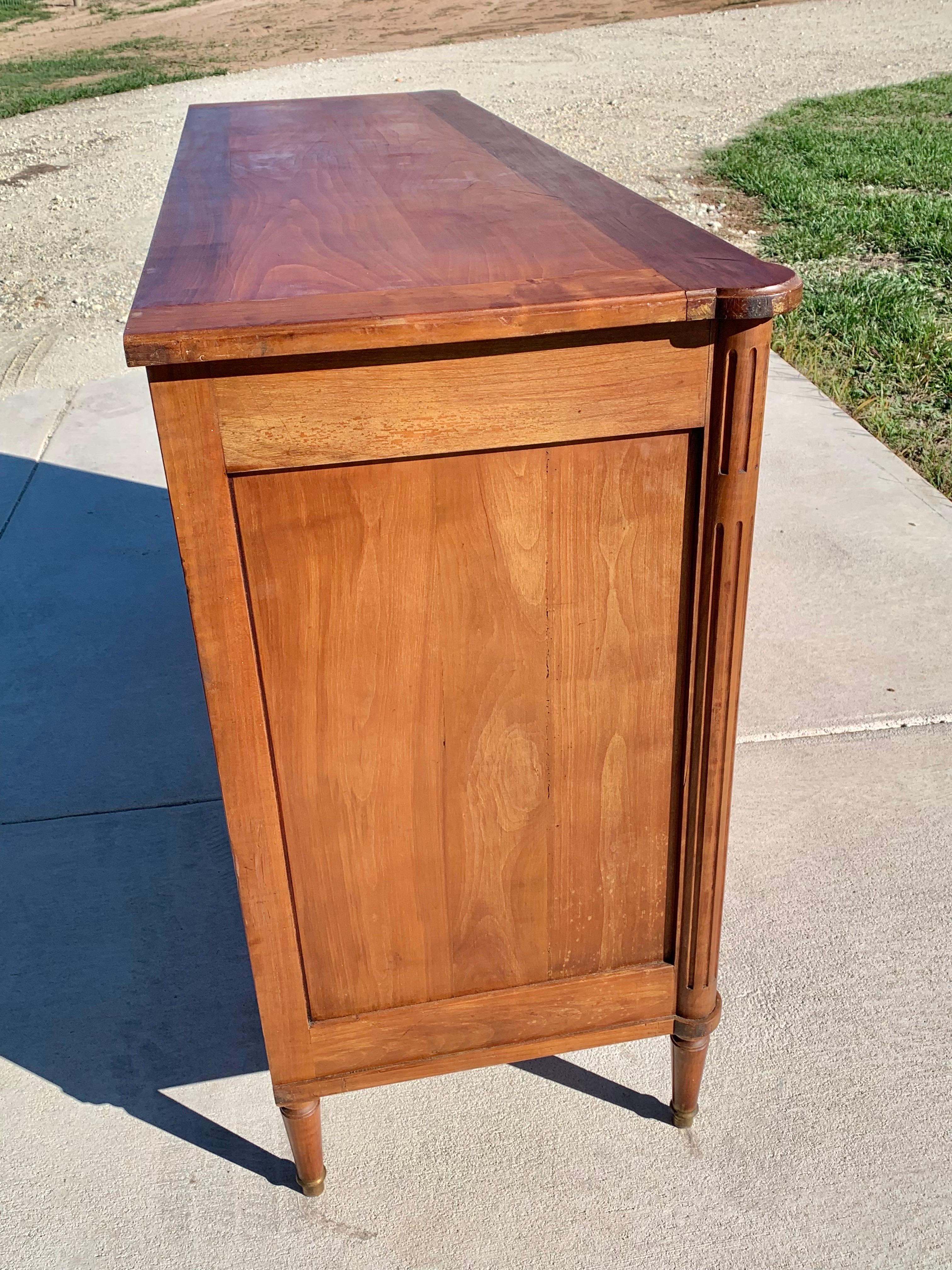 Hand-Crafted Early 20th Century French Louis XVI Cherrywood Buffet