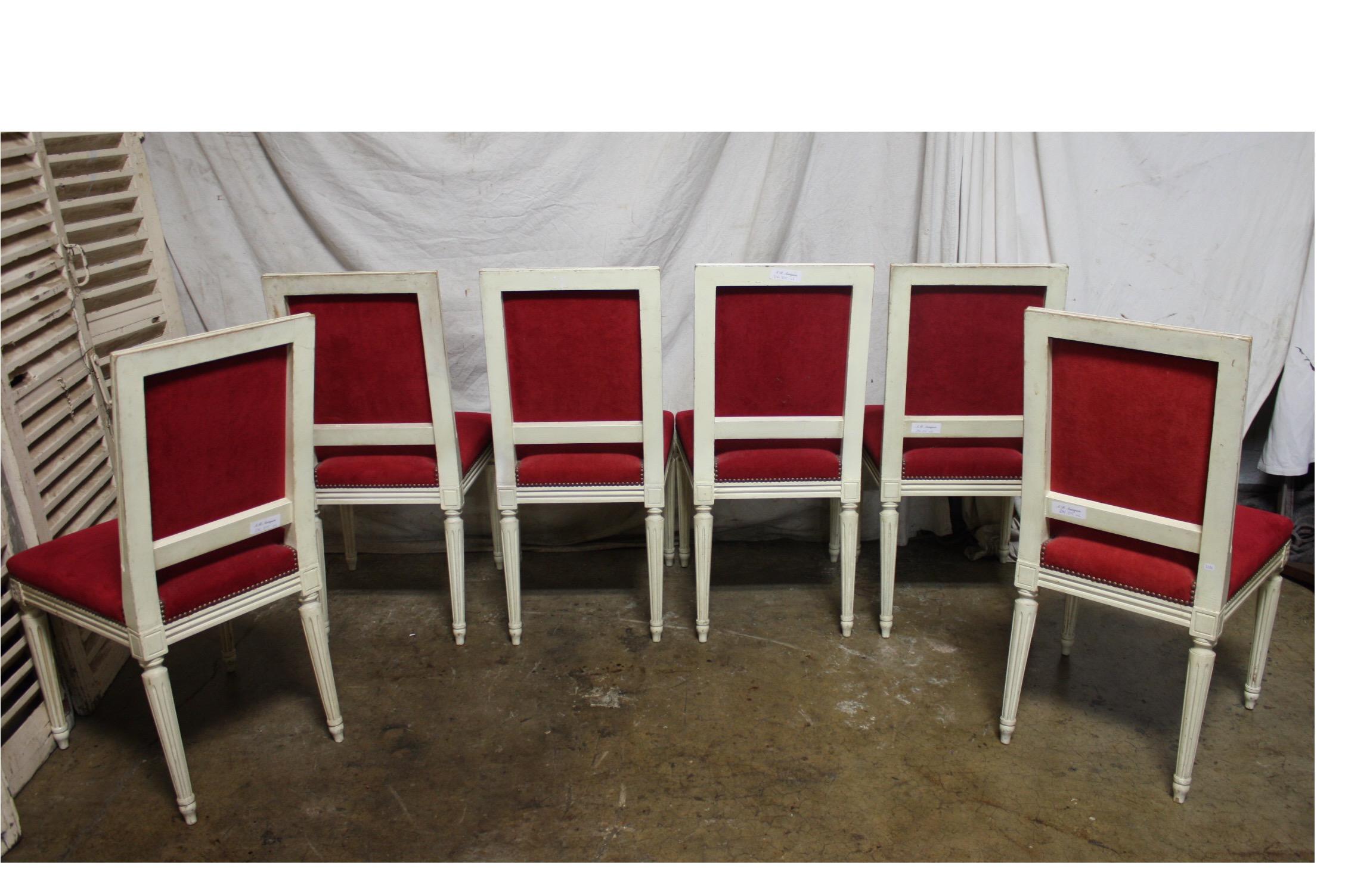 Wood Early 20th Century French Louis XVI Dining Room Chairs