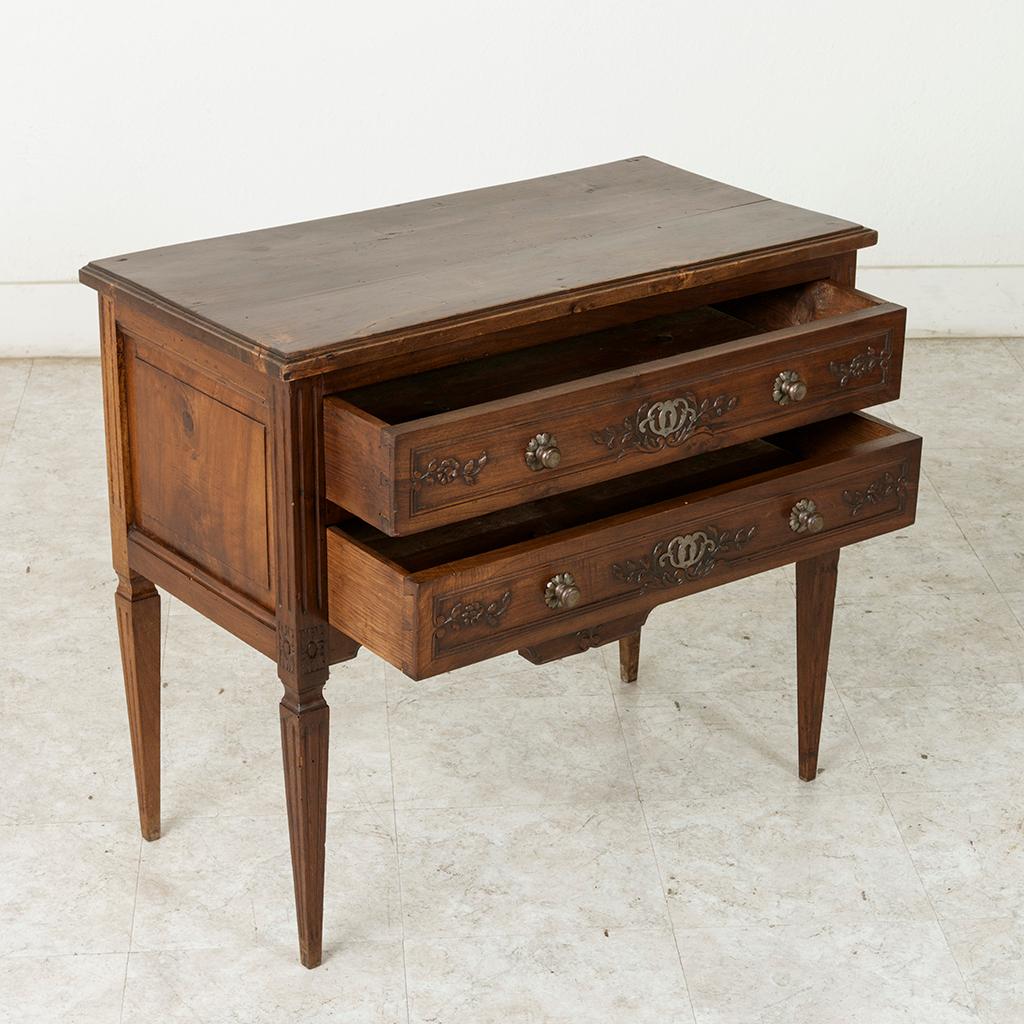 Iron Early 20th Century French Louis XVI Hand-Carved Ash Commode, Chest or Nightstand