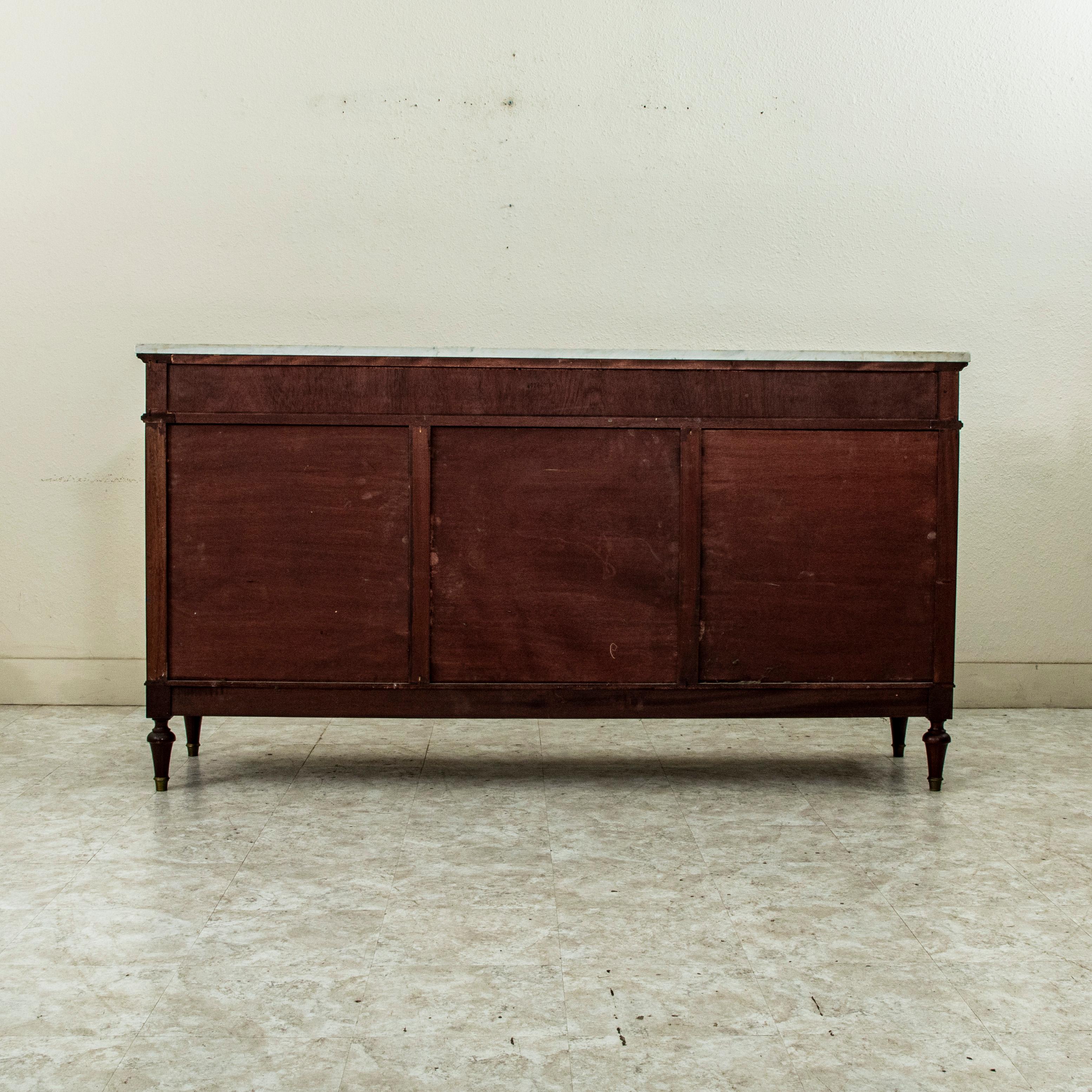 Early 20th Century French Louis XVI Mahogany and Marble Enfilade, Sideboard For Sale 1