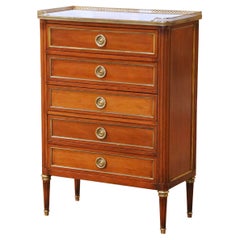 Early 20th Century French Louis XVI Marble Top Chiffonier by A. Mailfert