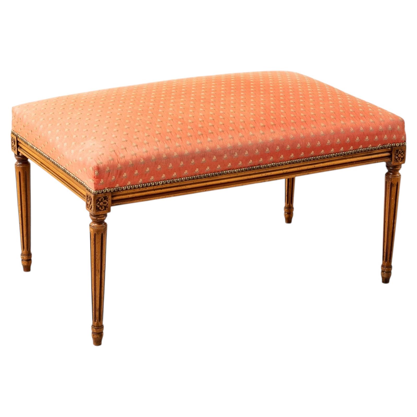 Banquette française en hêtre de style Louis XVI du début du XXe siècle, banc de coiffeuse en vente