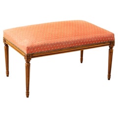 Early 20th Century French Louis XVI Style Beechwood Banquette, Vanity Bench