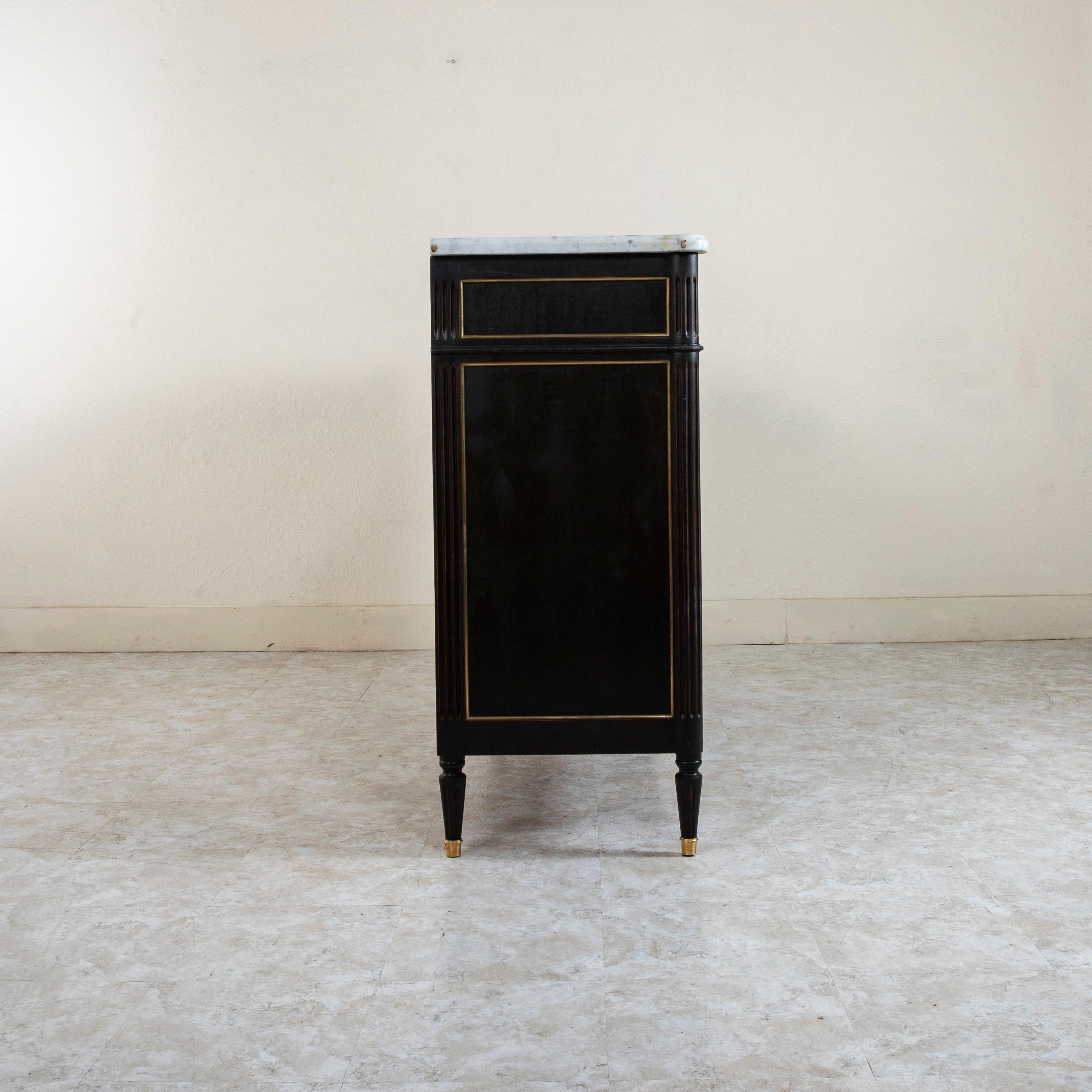 Early 20th Century French Louis XVI Style Black Painted Buffet, Sideboard 2