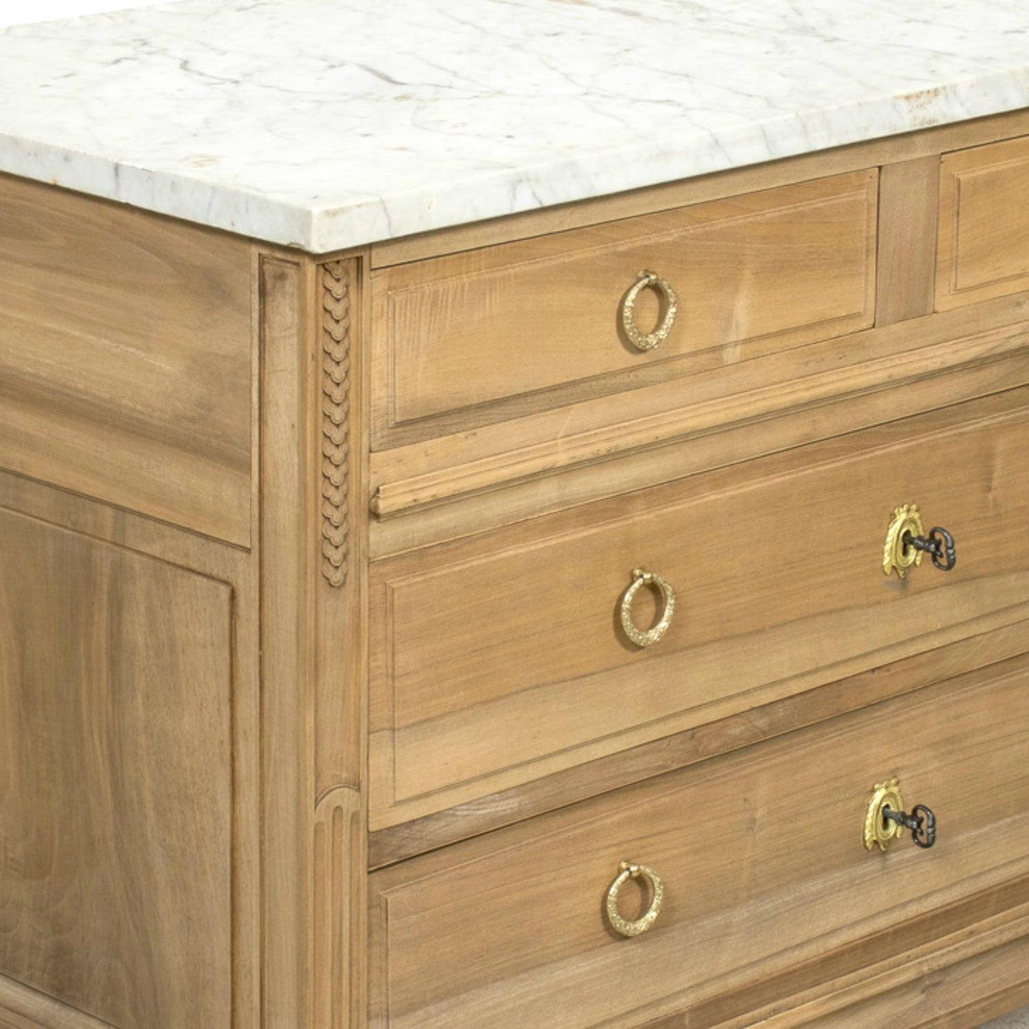 Early 20th Century French Louis XVI Style Bleached Walnut Four-Drawer Commode For Sale 10