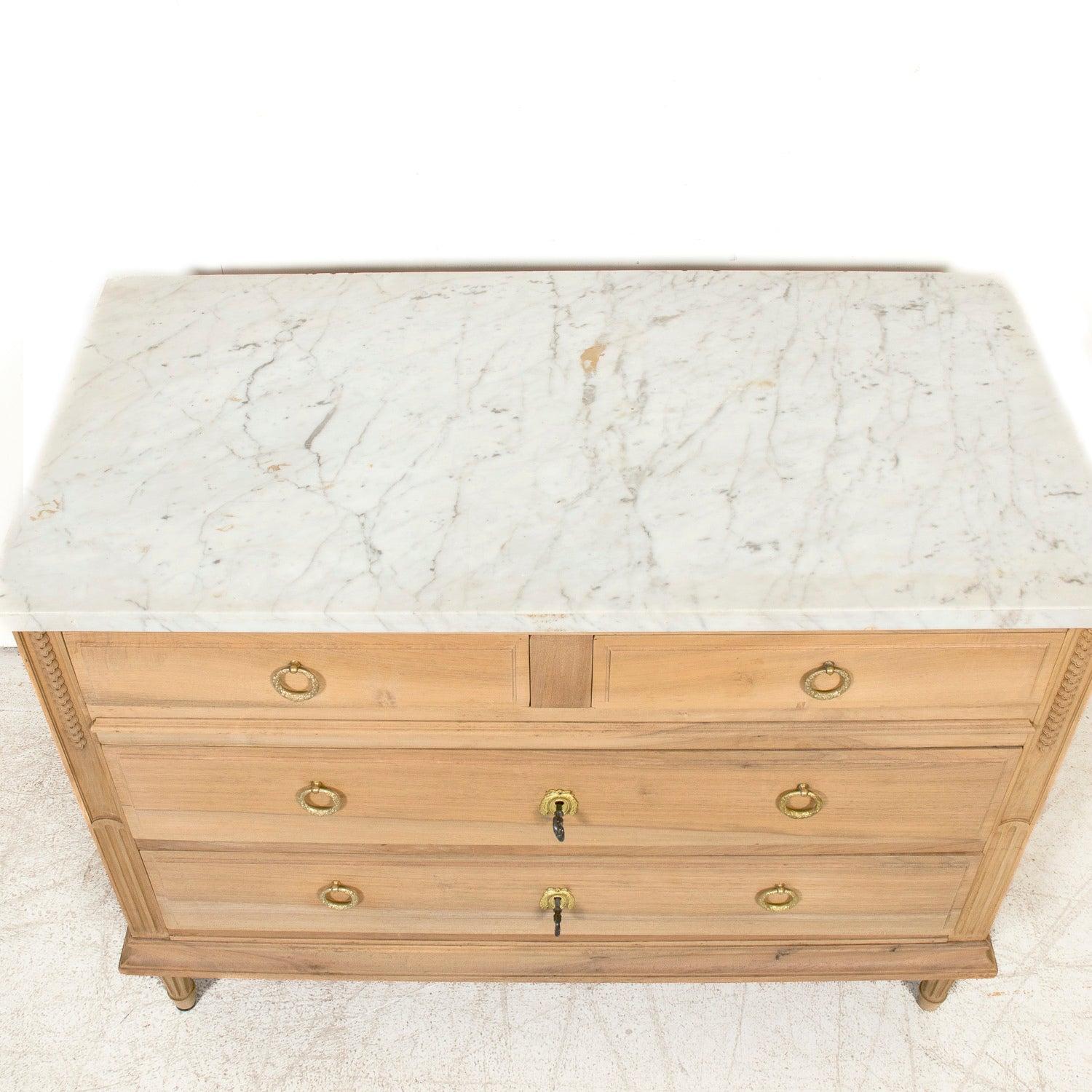 Early 20th Century French Louis XVI Style Bleached Walnut Four-Drawer Commode For Sale 5