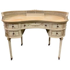 Early 20th Century French Louis XVI Style Carved and Lacquered Writing Desk