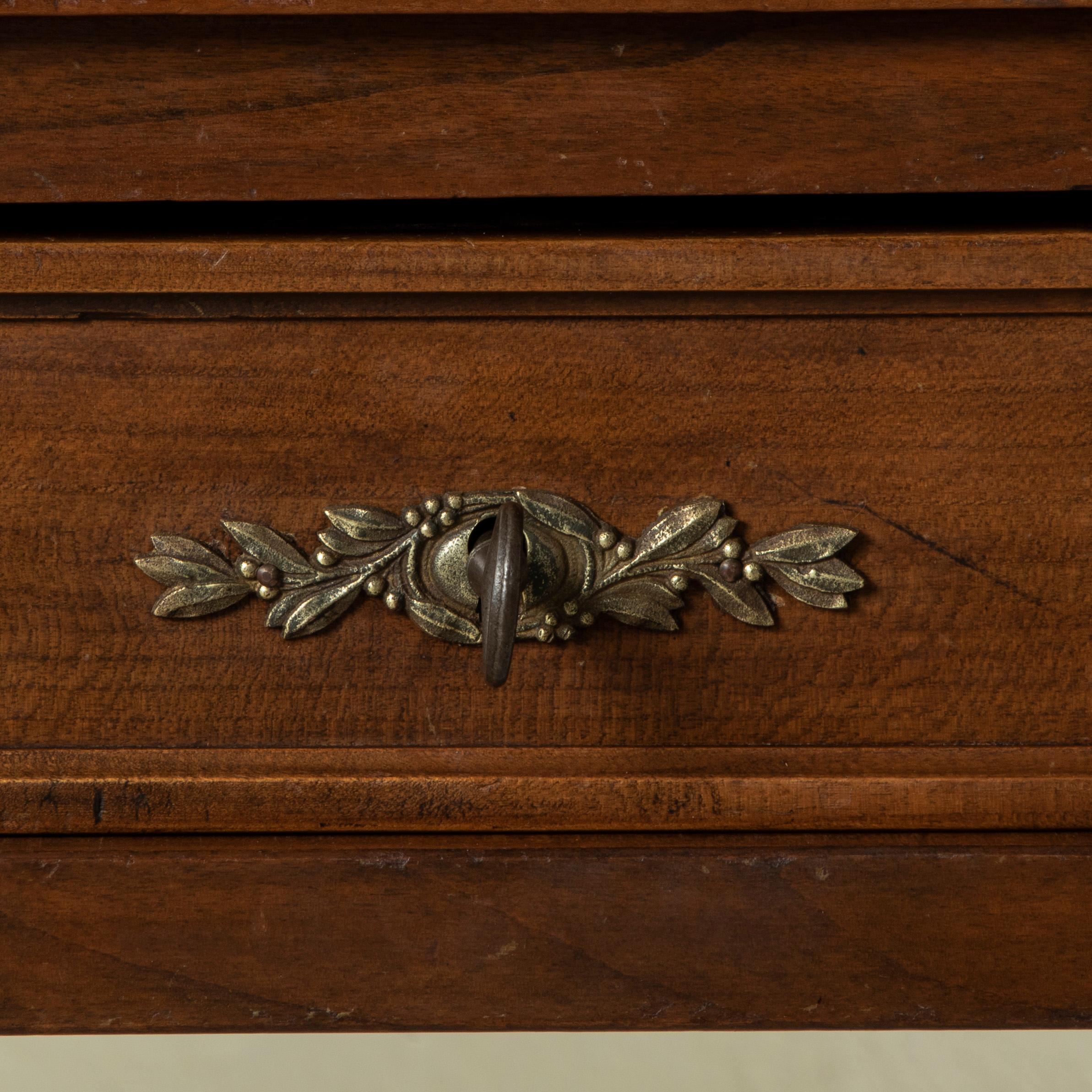 Early 20th Century French Louis XVI Style Cherrywood Desk, Tooled Leather Top 10