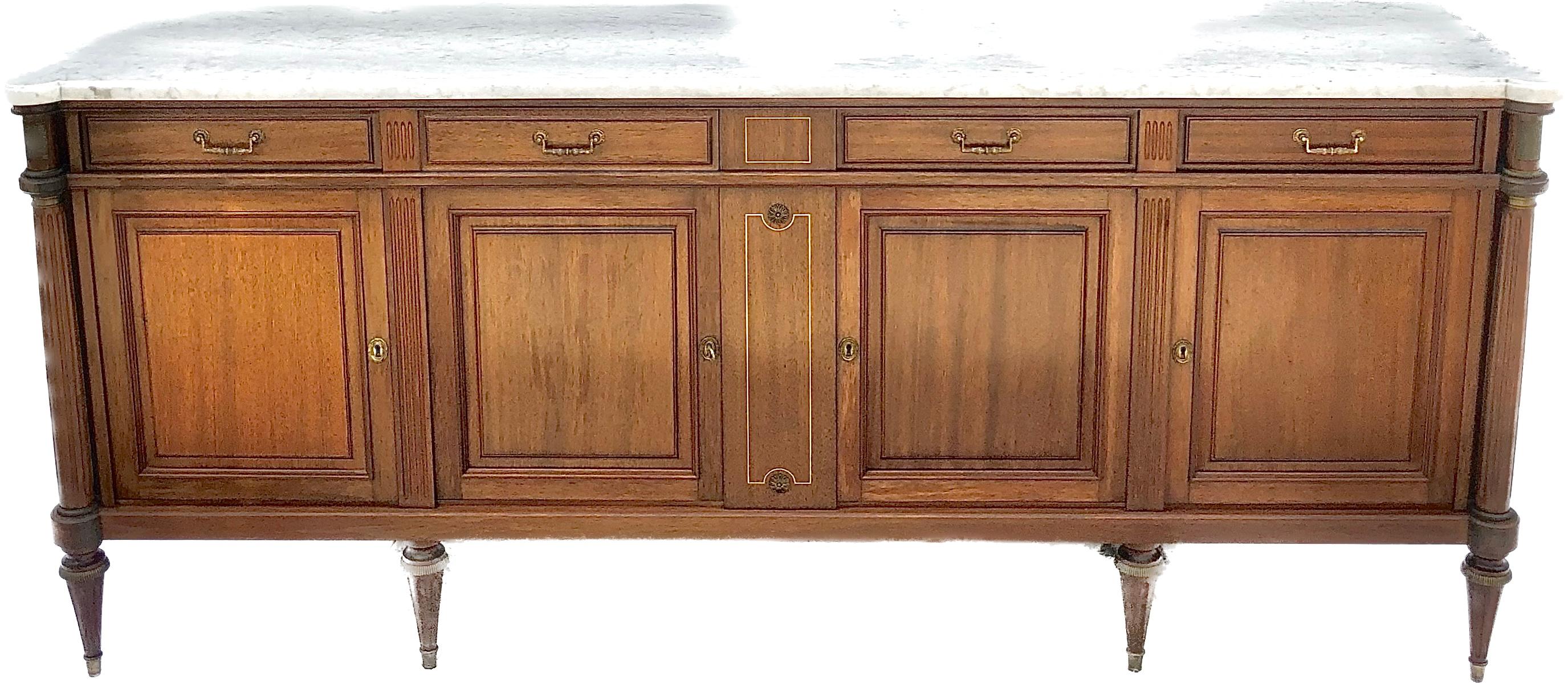Early 20th Century French Louis XVI Style Enfilade / Sideboard In Good Condition In Bradenton, FL