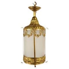Early 20th Century French Louis XVI Style Gilt Brass Lantern