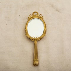 Early 20th Century French Louis XVI Style Gilt Bronze Hand Mirror