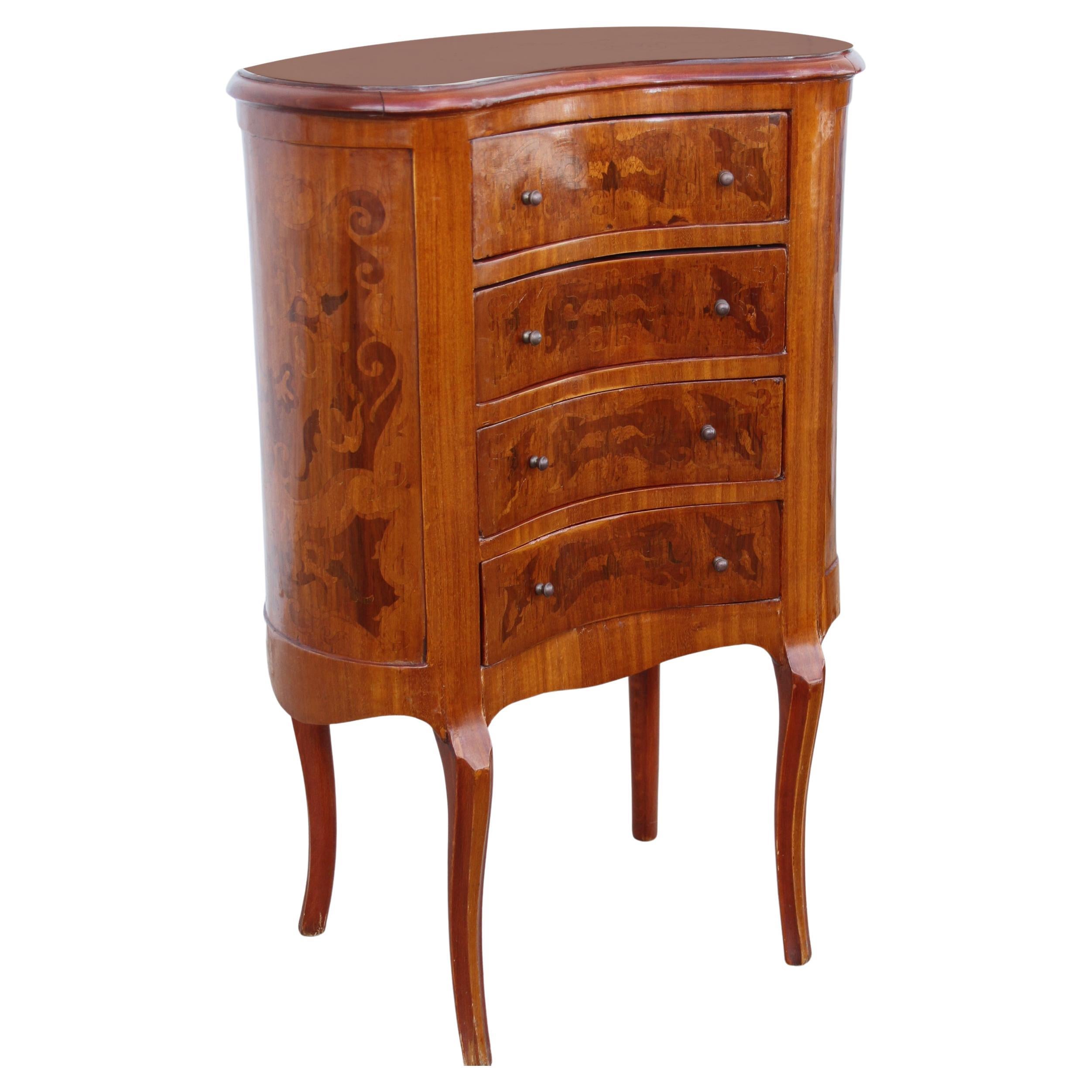 Early 20th Century French Louis XVI Style Kidney Shaped Nightstand  For Sale
