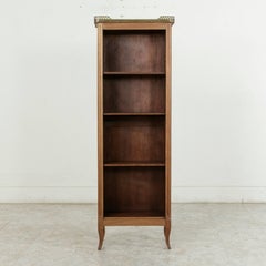 Early 20th Century French Louis XVI Style Mahogany Bookcase with Marble, Bronze