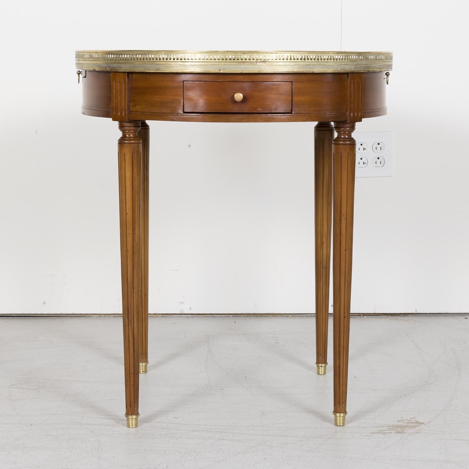 Early 20th Century French Louis XVI Style Mahogany Bouillotte Side Table 1
