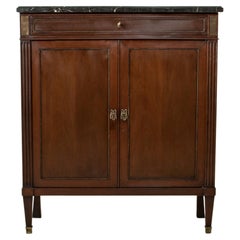Early 20th Century French Louis XVI Style Mahogany Buffet with Black Marble Top