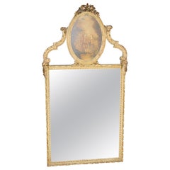 Early 20th Century French Louis XVI Style Paint Decorated Mirror
