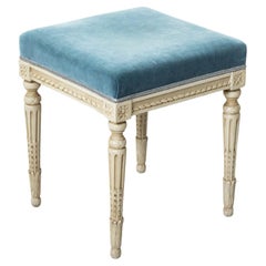 Early 20th Century French Louis XVI Style Painted Banquette Bench, Vanity Stool