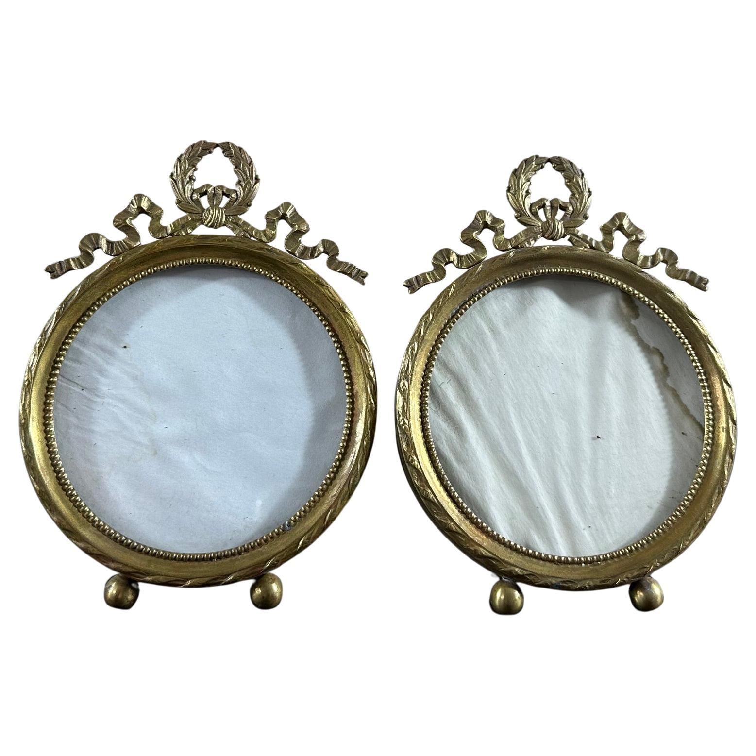 Early 20th century French Louis XVI Style Pair of Bronze Picture Frame