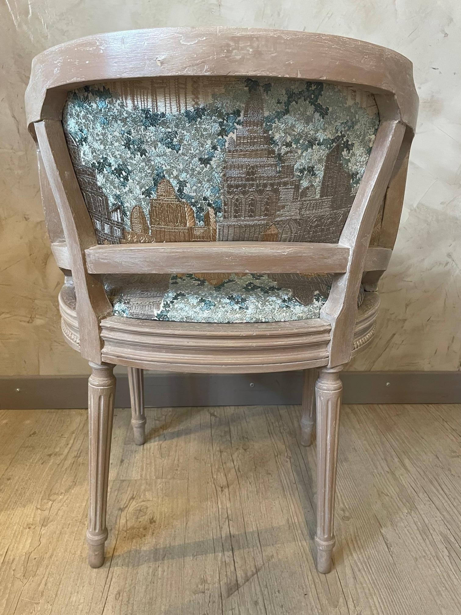 Early 20th Century French Louis XVI Style Reupholstery Chair, 1900s For Sale 7