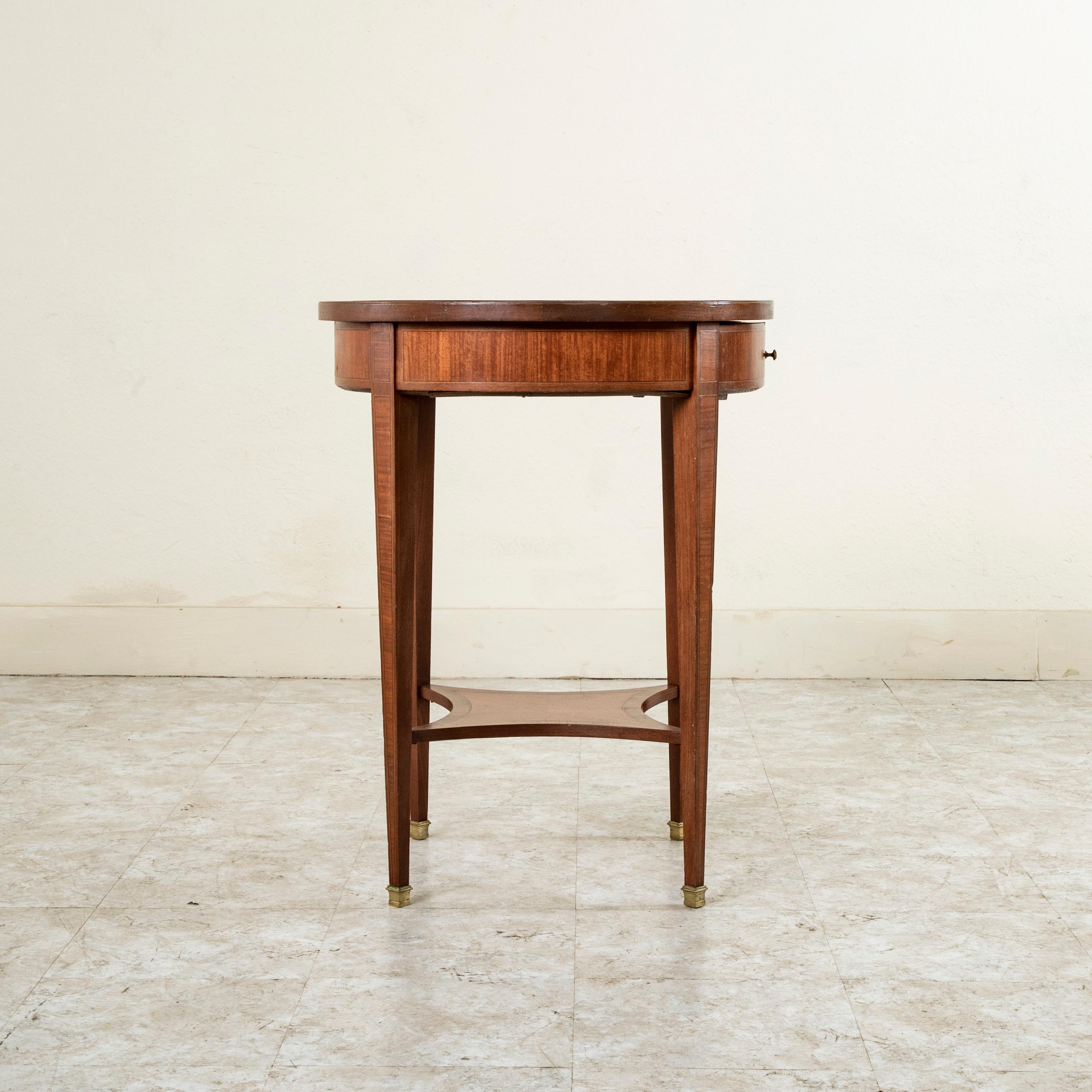 Early 20th Century French Louis XVI Style Rosewood Marquetry Side Table 1