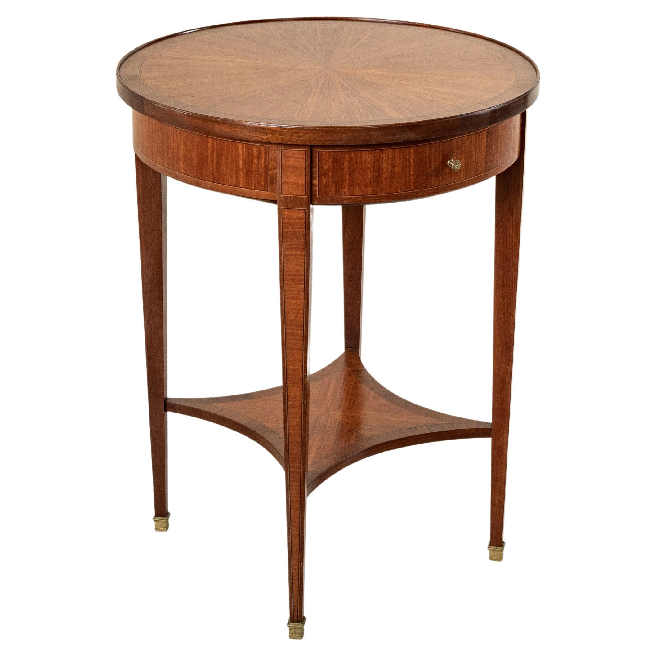 Early 20th Century French Louis XVI Style Rosewood Marquetry Side Table