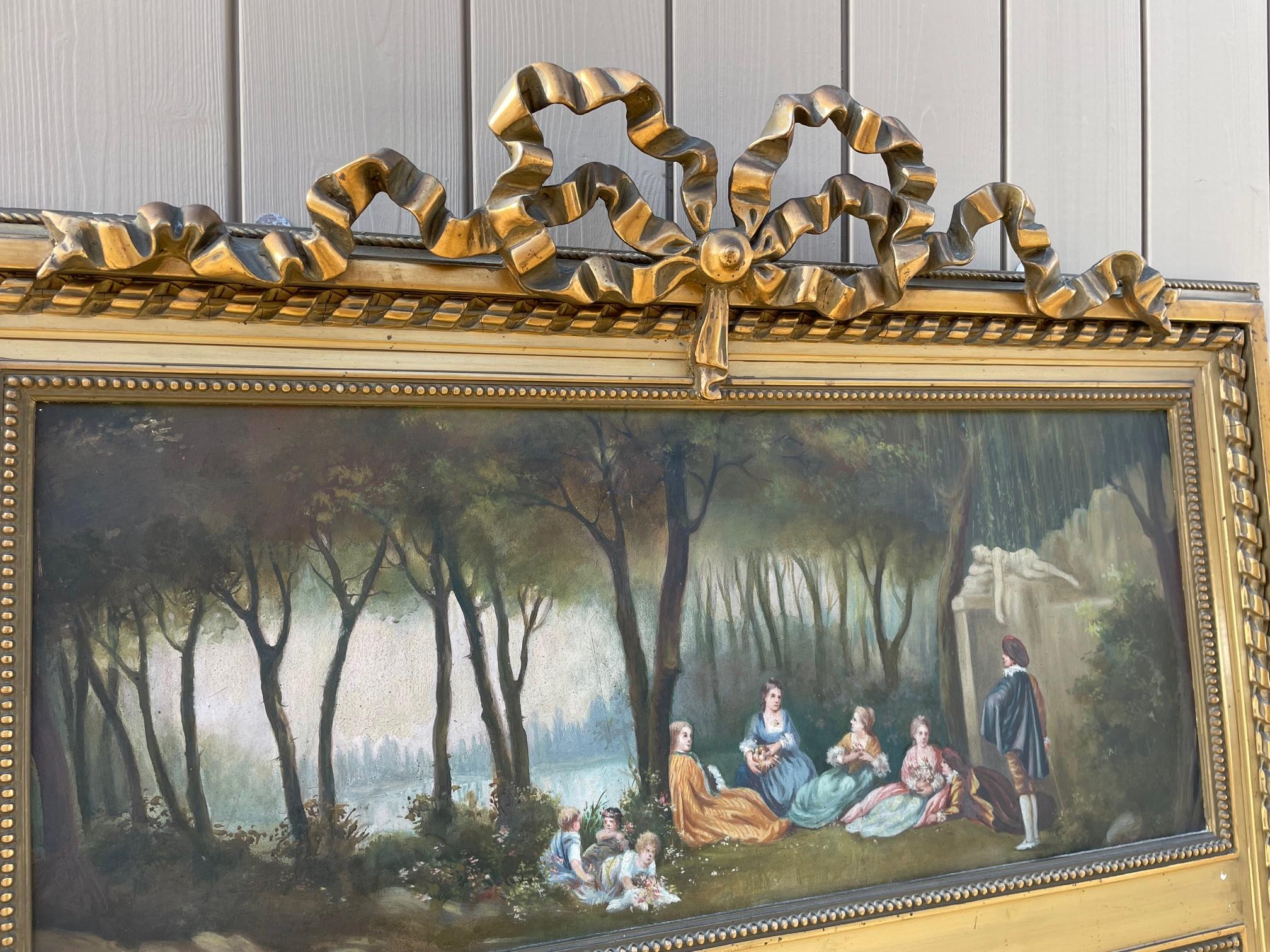 Französischer Trumeau-Spiegel im Louis-XVI.-Stil des frühen 20. Jahrhunderts, 1900 im Zustand „Gut“ im Angebot in LEGNY, FR